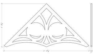 GB3326-12/12-74 Gable Gingerbread 74 1/8"W X 38 7/16"H