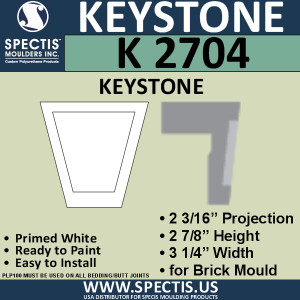 K2704 Spectis Urethane Keystone 2 3/16"P X 2 7/8"H X 3 1/4"W