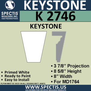 K2746 Spectis Urethane Keystone 3 7/8"P X 8 5/8"H X 8"W