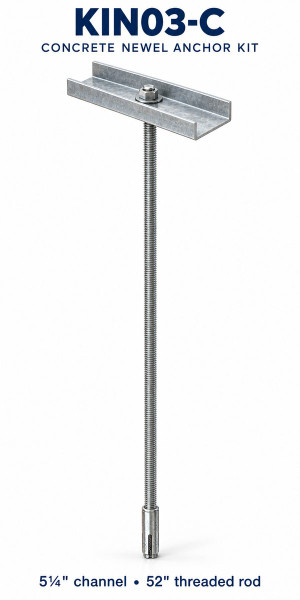 KIN03-C Newel Post Anchor Kit for Concrete – 5¼″ Channel — product illustration
