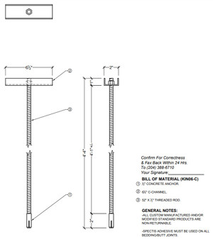 Newel Post Anchor Hardware Kit for Concrete Applications KIN 06-C