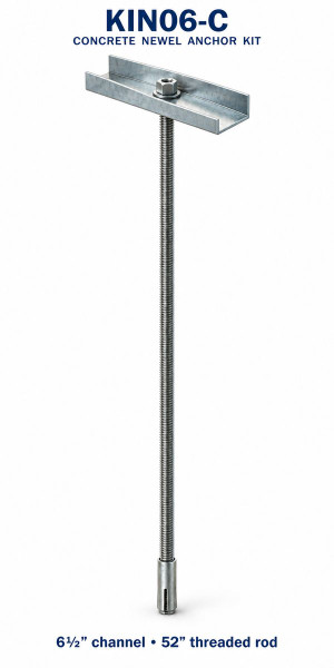 KIN06-C Newel Post Anchor Kit for Concrete – 6½″ Channel — product illustration