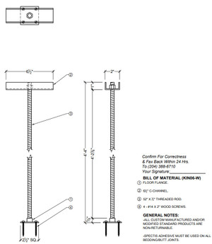 Newel Post Anchor Hardware Kit for Wood KIN 06-W