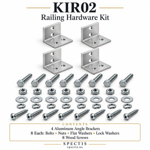 KIR02 Railing Hardware Kit – 2″ Aluminum Angle Brackets