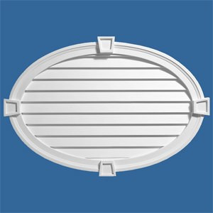 LCHOK3018 Louvre Closed  Oval w/Keystone 30 x 18