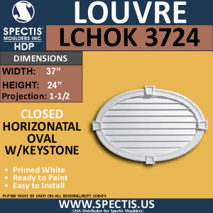 LCHOK3724 Oval with Keystone Louver Closed 37 x 24