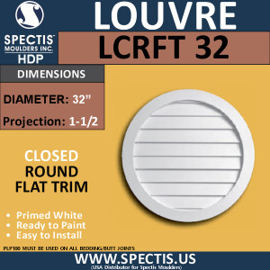 LCRFT32 Round Flat Trim Closed Louver 32" Diameter