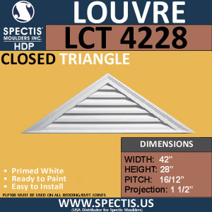 LCT4228 Triangle Gable Louver Vent - Closed - 42 x 28