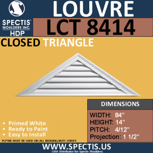 LCT8414 Triangle Gable Louver Vent - Closed - 84 x 14