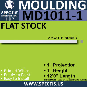 MD1011-1 Spectis 1" Flat Trim MD1011-1 - 1"P x 1"H x 144"L