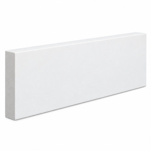 MD1011-6 Smooth Flat Trim — Polyurethane — 1″ P × 6″ H × 12′ L — product only on white background.