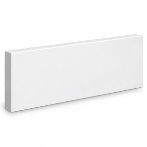 MD1011-9.5 Smooth Flat Trim — Polyurethane — 1″ P × 9½″ H × 12′ L — product only on white background.
