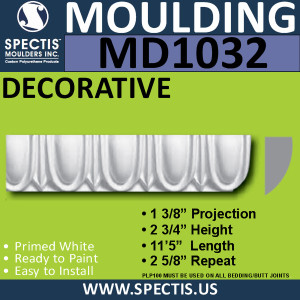 MD1032 Spectis Decorative Molding 1 3/8"P x 2 3/4"H x 137"L
