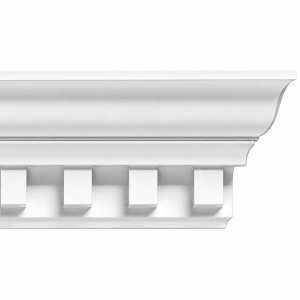 MD1038 Ogee Dentil Crown Moulding on white background
