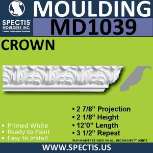 MD1039 Spectis Crown Molding Trim 2 7/8"P x 2 1/8"H x 144"L