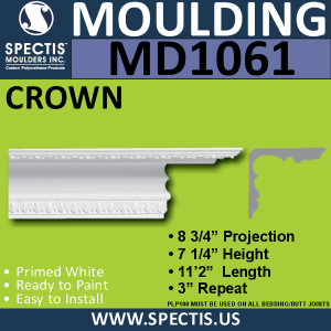 MD1061 Spectis Crown Molding Trim 8 3/4"P x 7 1/4"H x 134"L