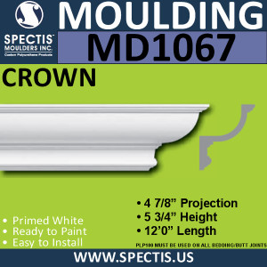MD1067 Spectis Crown Molding Trim 4 7/8"P x 5 3/4"H x 144"L