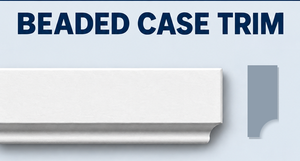 MD1073 Beaded Case Trim — Polyurethane — ⅝″ P × 1½″ H × 12′ L — moulding and grey side profile