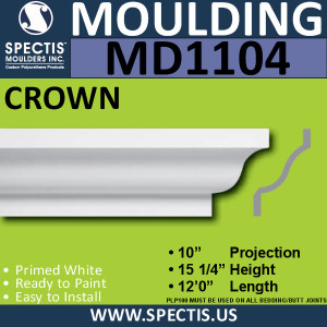 MD1104 Spectis Crown Molding Trim 10"P x 15 1/4"H x 144"L