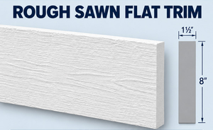 MD1108-8RS Rough Sawn Flat Trim — product and grey side profile