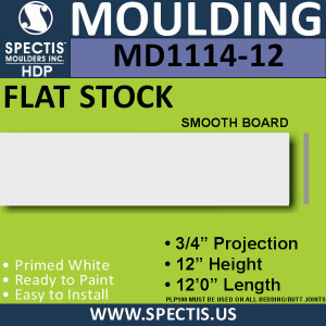 MD1114-12 Spectis 3/4" Flat Trim 3/4"P x 12"H x 144"L