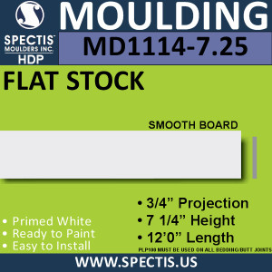 MD1114-7.25 Spectis 3/4" Flat Trim 3/4"P x 7 1/4"H x 144"L