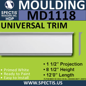 MD1118 Spectis Molding Base Trim 1 1/2"P x 8 1/2"H x 144"L