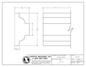 MD1121 Rail Trim — Polyurethane — ⅝″ P × 1⅜″ H × 8′ L - CAD profile drawing