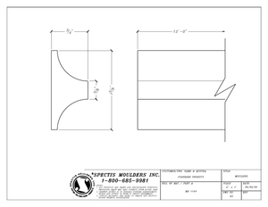 MD1124 Nose Trim — Polyurethane — ¾″ P × 1⅝″ H × 12′ L - CAD profile drawing