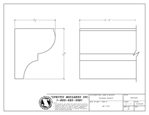 MD1127SPLIT Split Nose Trim — Polyurethane — 1½″ P × 1⅞″ H × 12′ L - CAD profile drawing