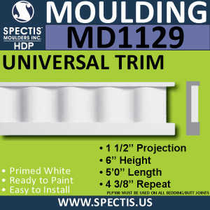MD1129 Spectis Molding Case Trim 1 1/2"P  x 6"H x 72"L