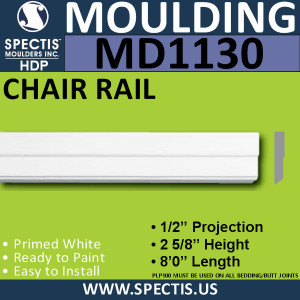 MD1130 Spectis Molding Case Trim 1/2"P x 2 5/8"H x 96"L