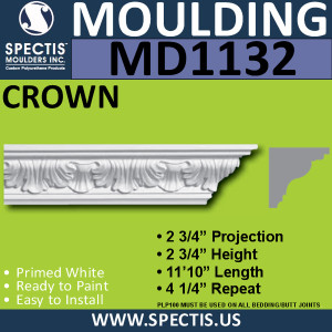 MD1132 Spectis Crown Molding Trim 2 3/4"P x 2 3/4"H x 142"L
