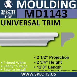 MD1143 Spectis Crown Molding Nose 2 1/2"P x 2 3/4"H x 144"L