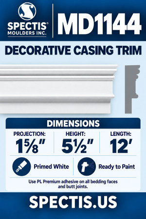 MD1144 Decorative Casing Trim — Spectis moulding dimensions and profile
