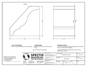 Polyurethane Ogee Crown Moulding, 3 3/4 in P x 3 3/4 in H x 12 ft L - view 3