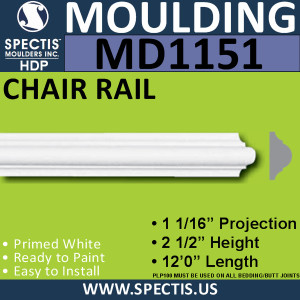 MD1151 Spectis Molding Nose Trim 1 1/16"P x 2 1/2"H x 144"L