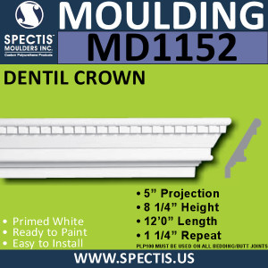 MD1152 Spectis Crown Molding Trim 5"P x 8 1/4"H x 144"L