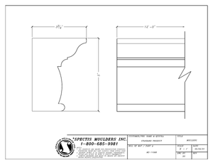 MD1158B Shaped Crown Moulding — Polyurethane — 3¾″ P × 5″ H × 12′ L