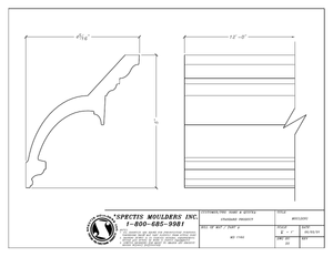 Polyurethane Curved Crown Moulding, 4 5/16 in P x 5 in H x 12 ft L - view 3