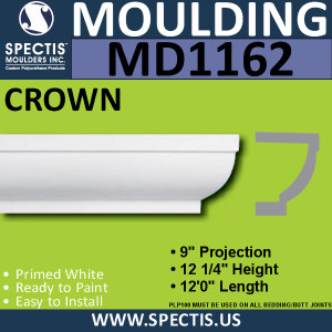 MD1162 Spectis Crown Molding Trim 9"P x 12 1/4"H x 144"L