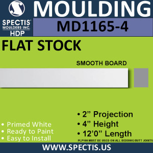 MD1165-4 Spectis 2" Flat Trim 2"P x 4"H x 144"L