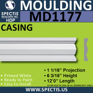 MD1177 Spectis Molding Case Trim 1 1/16"P x 6 3/16"H x 144"L