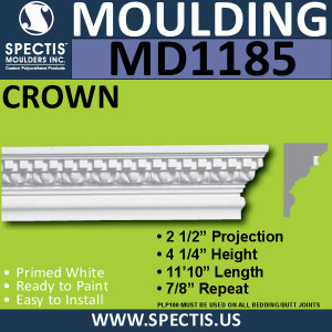 MD1185 Spectis Crown Molding Trim 2 1/2"P x 4 1/4"H x 142"L