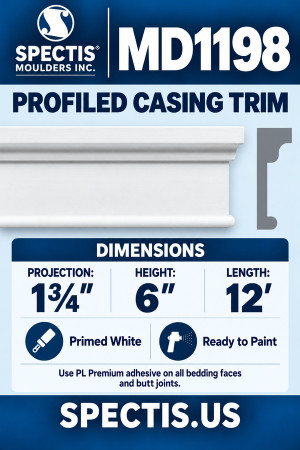 MD1198 Profiled Casing Trim — Spectis moulding dimensions and profile