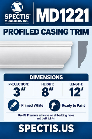 MD1221 Profiled Casing Trim — Spectis moulding dimensions and profile