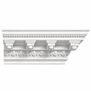 MD1245 Ornate Dentil Crown Moulding on white background