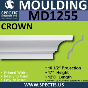 MD1255 Spectis Crown Molding Trim 10 1/2"P x 17"H x 144"L