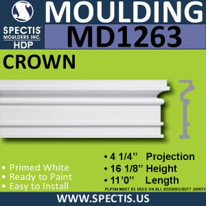 MD1263 Spectis Molding Case Trim 4 1/4"P x 16 1/8"H x 132"L