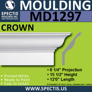 MD1297 Spectis Crown Molding Trim 8 1/4"P x 15 1/2"H x 144"L